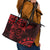 Polynesian Sunset Plumeria Leather Tote Bag Red Polynesian Tattoo