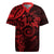 Polynesian Sunset Plumeria Rugby Jersey Red Polynesian Tattoo
