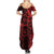 Polynesian Sunset Plumeria Summer Maxi Dress Red Polynesian Tattoo