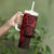 Red Polynesian Pattern With Plumeria Flowers Tumbler With Handle