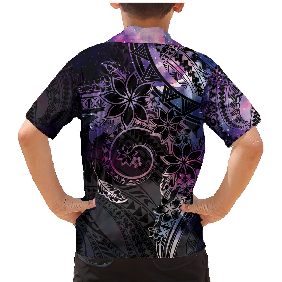 Polynesian Sunset Plumeria Family Matching Mermaid Dress and Hawaiian Shirt Galaxy Polynesian Tattoo