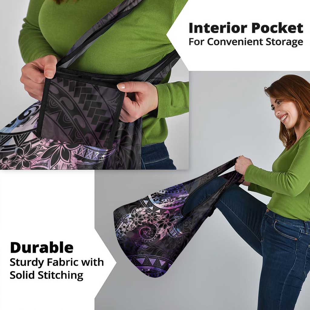 Polynesian Sunset Plumeria Grocery Bag Galaxy Polynesian Tattoo