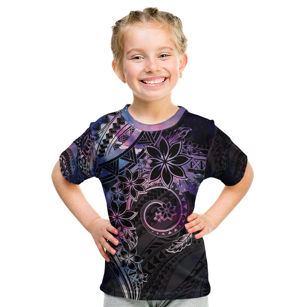 Polynesian Sunset Plumeria Kid T Shirt Galaxy Polynesian Tattoo