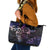 Polynesian Sunset Plumeria Leather Tote Bag Galaxy Polynesian Tattoo