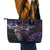 Polynesian Sunset Plumeria Leather Tote Bag Galaxy Polynesian Tattoo