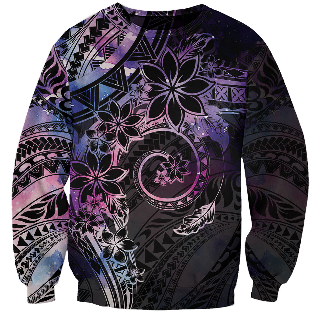 Polynesian Sunset Plumeria Sweatshirt Galaxy Polynesian Tattoo