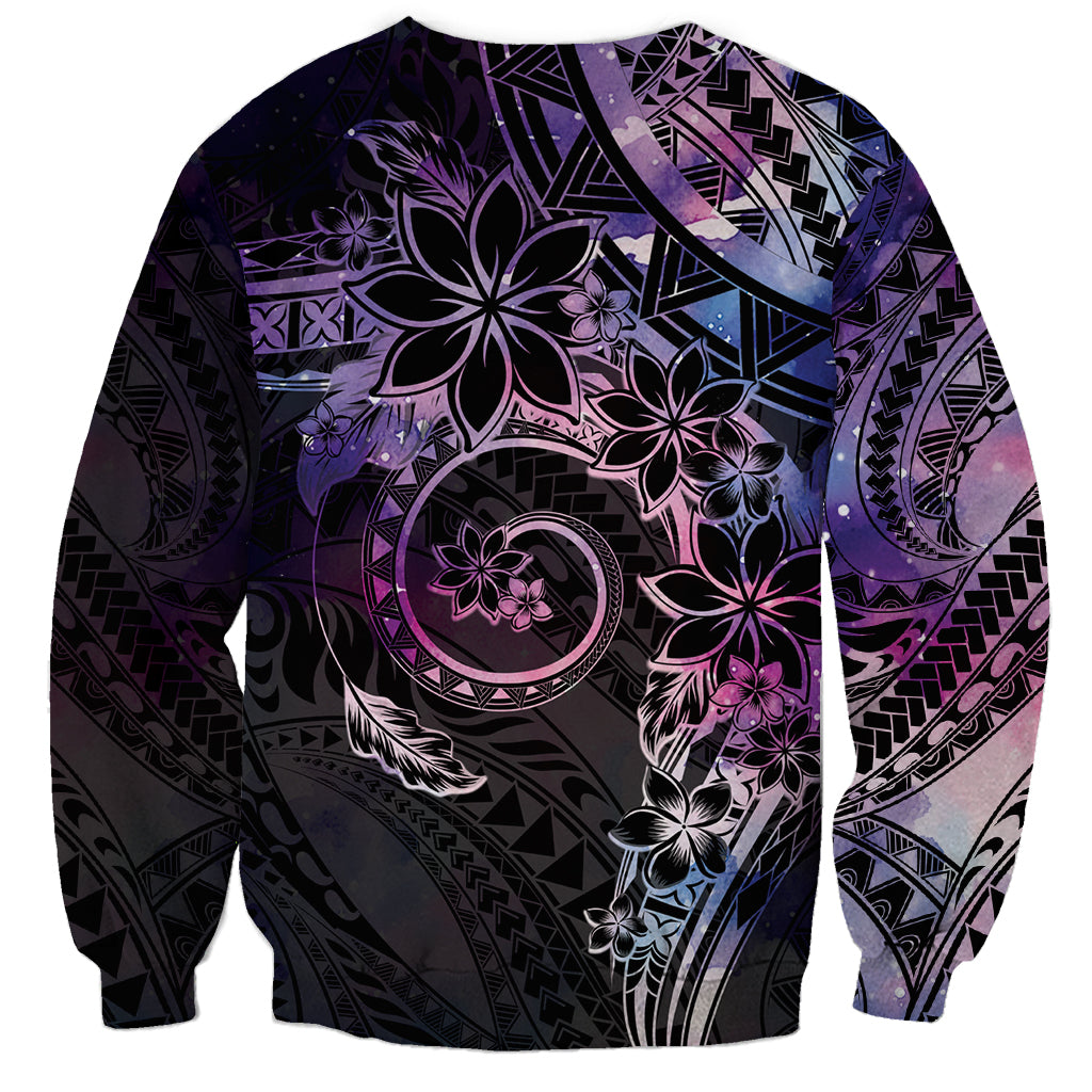 Polynesian Sunset Plumeria Sweatshirt Galaxy Polynesian Tattoo