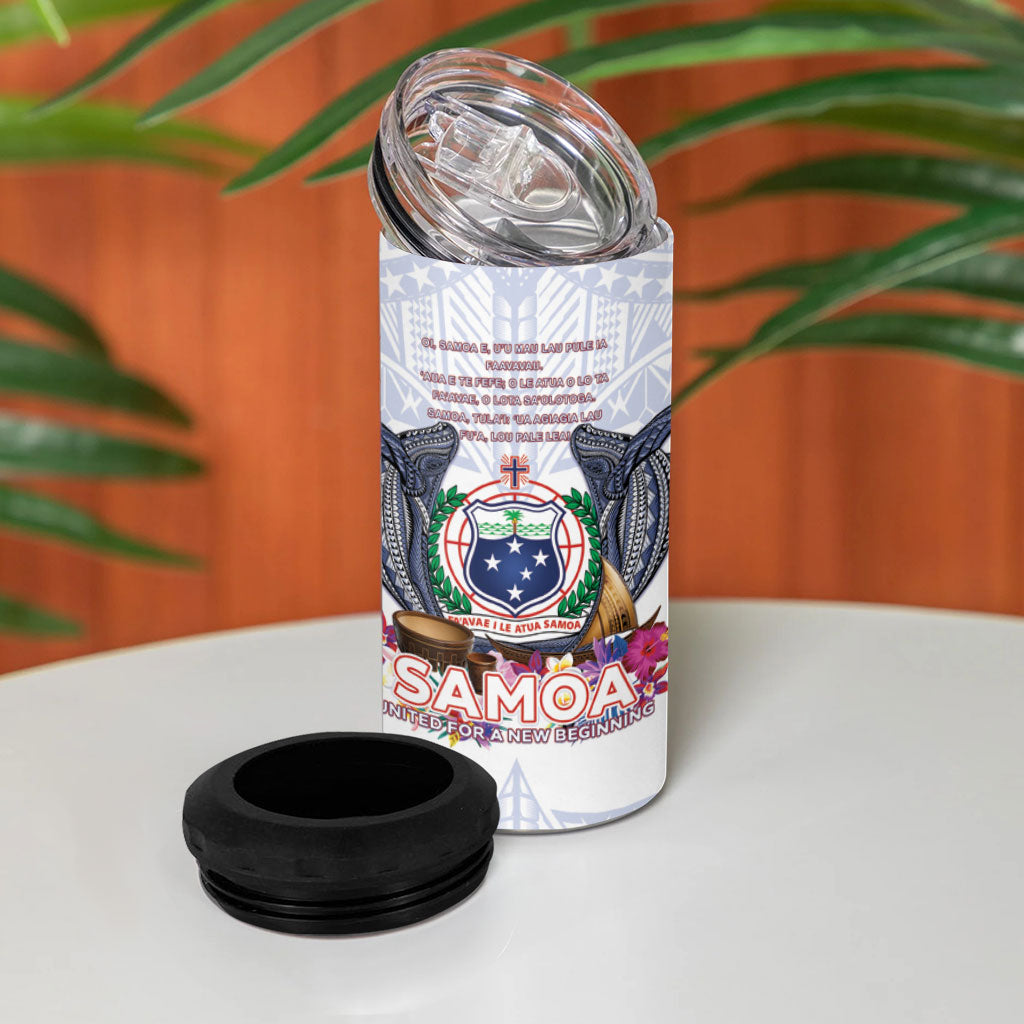 Samoa Independence Day 4 in 1 Can Cooler Tumbler Samoa United For A New Beginning