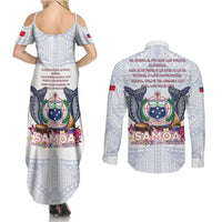 Samoa Independence Day Couples Matching Summer Maxi Dress and Long Sleeve Button Shirt Samoa United For A New Beginning