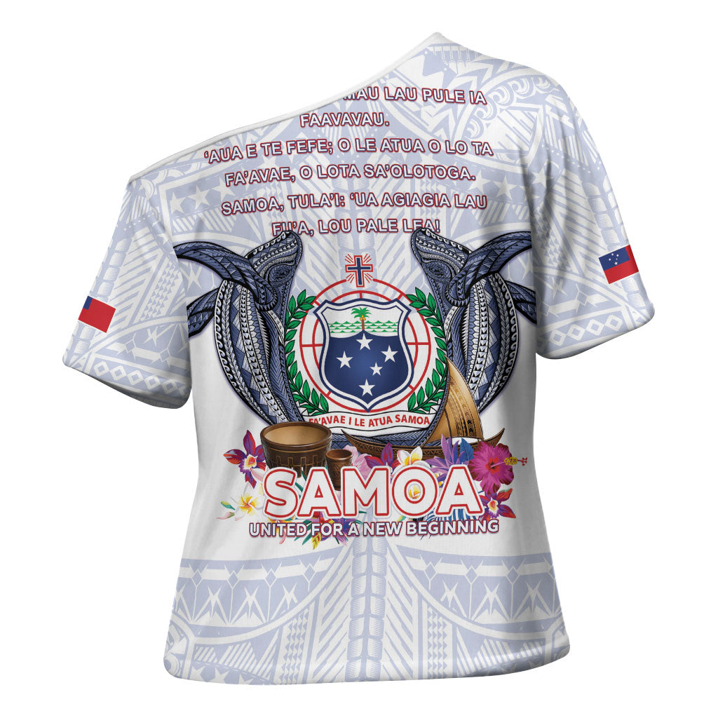 Samoa Independence Day Cross Shoulder Shirt Samoa United For A New Beginning