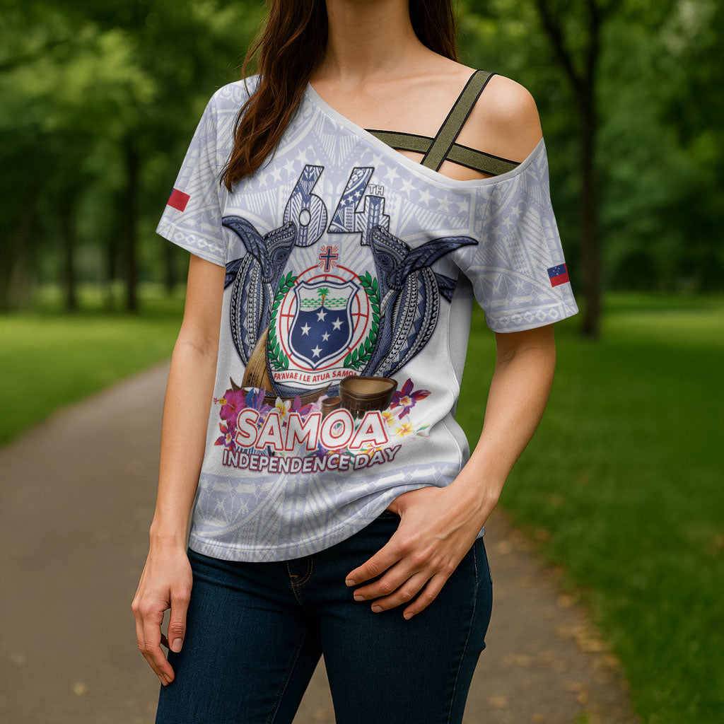 Samoa Independence Day Cross Shoulder Shirt Samoa United For A New Beginning