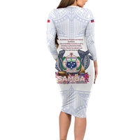 Samoa Independence Day Long Sleeve Bodycon Dress Samoa United For A New Beginning