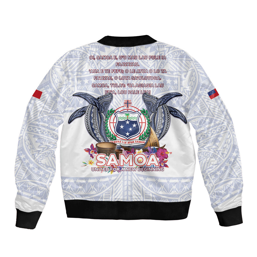 Samoa Independence Day Sleeve Zip Bomber Jacket Samoa United For A New Beginning