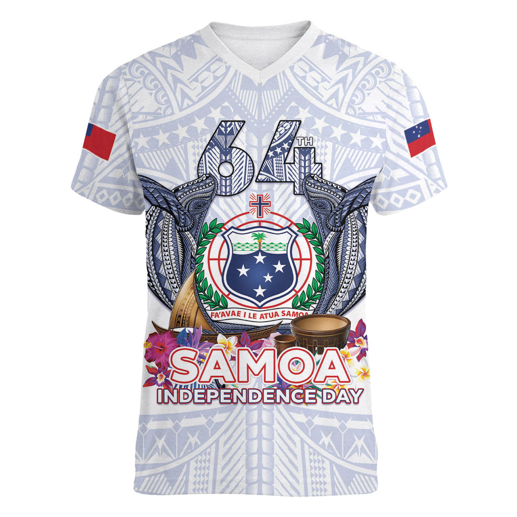 Samoa Independence Day Women V-Neck T-Shirt Samoa United For A New Beginning