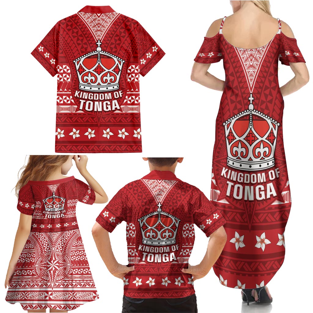 Tonga King Tupou VI Day Family Matching Summer Maxi Dress and Hawaiian Shirt Traditional Tongan Kupesi Pattern LT05 - Polynesian Pride