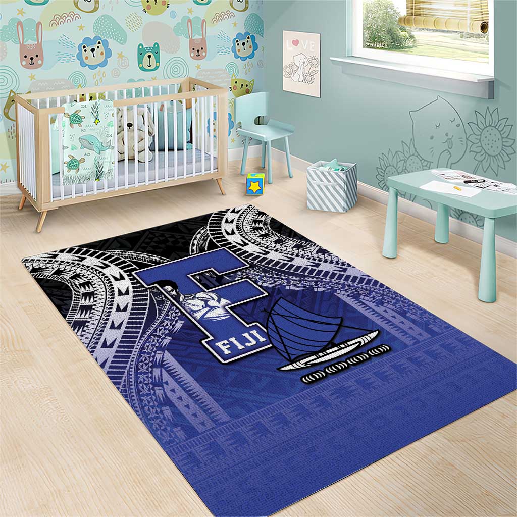 Fiji Drua Area Rug Fijian Tapa Pattern