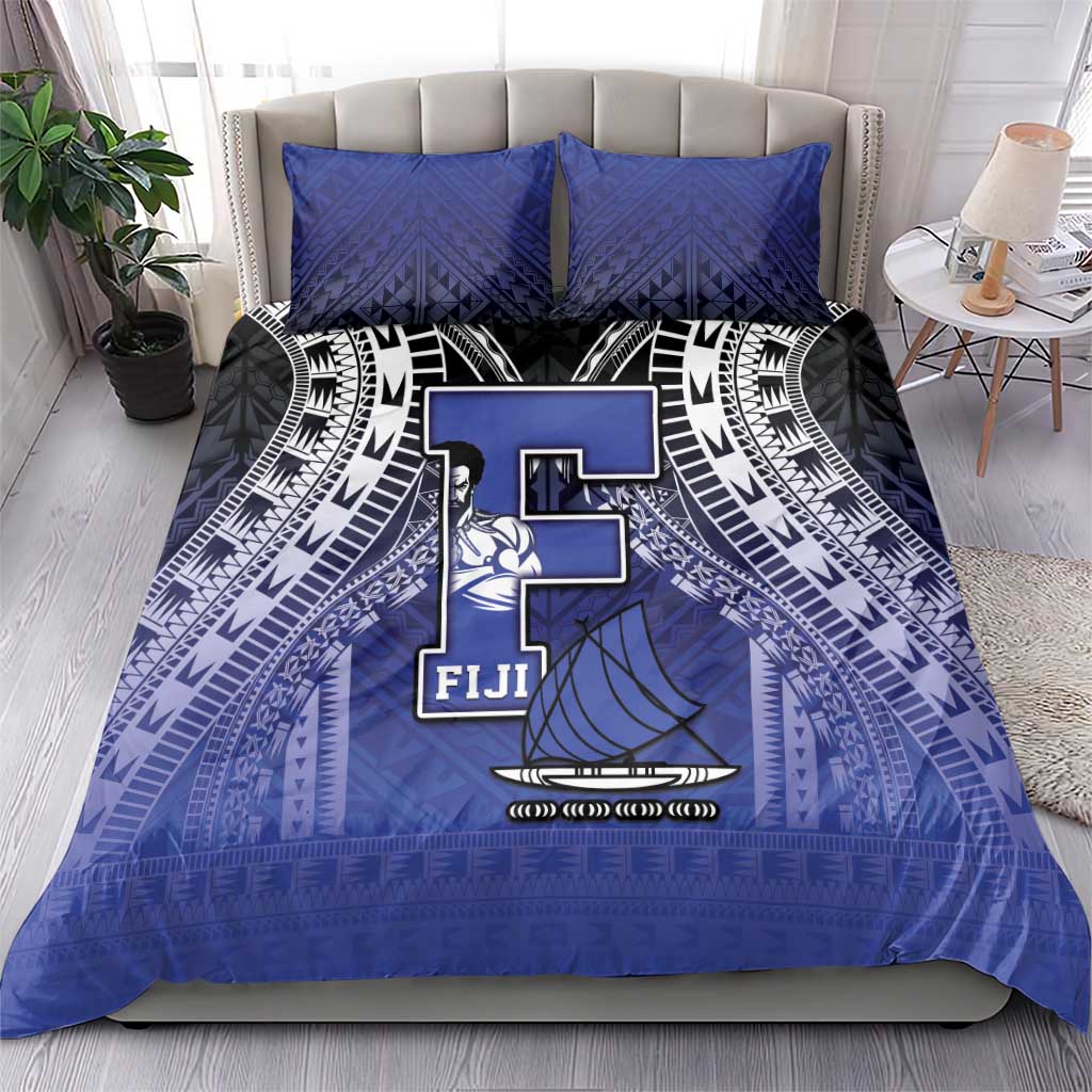 Fiji Drua Bedding Set Fijian Tapa Pattern