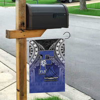 Fiji Drua Garden Flag Fijian Tapa Pattern