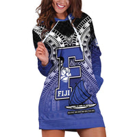 Custom Fiji Drua Hoodie Dress Fijian Tapa Pattern