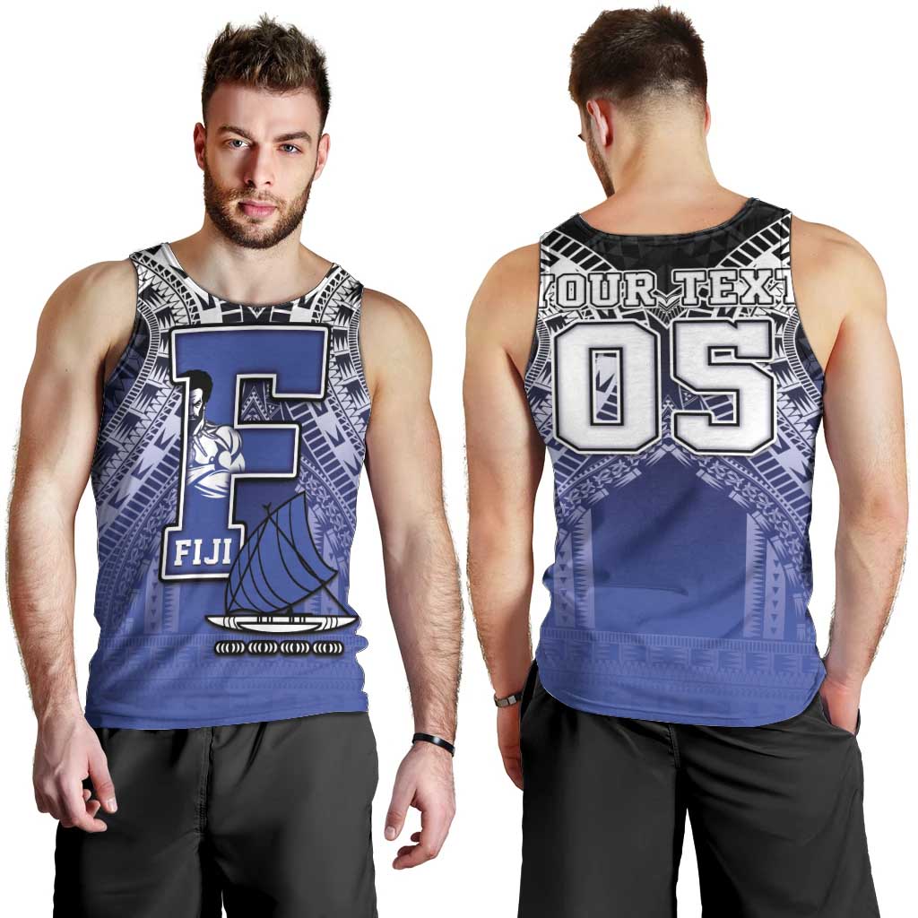 Custom Fiji Drua Men Tank Top Fijian Tapa Pattern