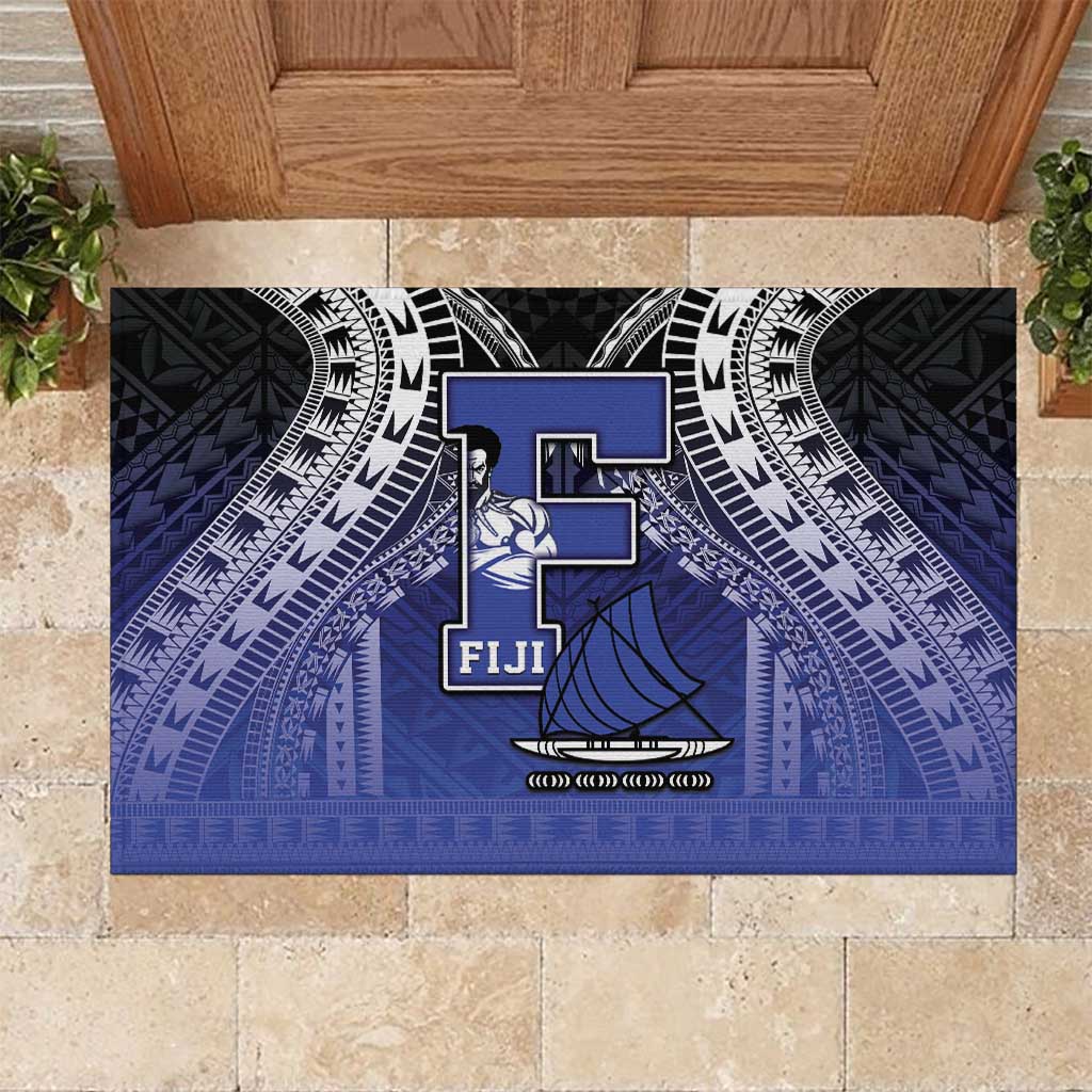 Fiji Drua Rubber Doormat Fijian Tapa Pattern
