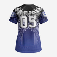 Custom Fiji Drua Scrub Top Fijian Tapa Pattern - Polynesian Pride