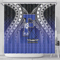 Fiji Drua Shower Curtain Fijian Tapa Pattern