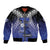 Custom Fiji Drua Sleeve Zip Bomber Jacket Fijian Tapa Pattern