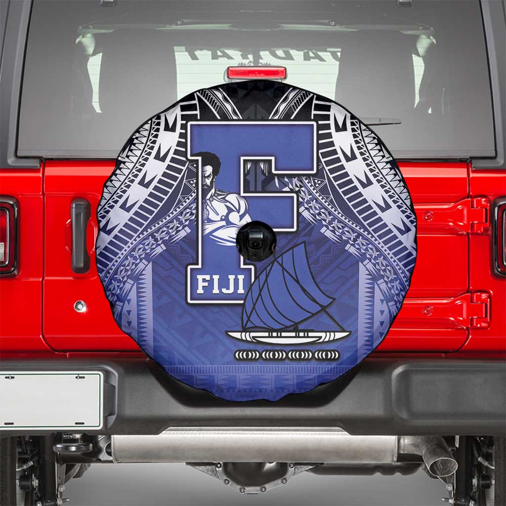 Fiji Drua Spare Tire Cover Fijian Tapa Pattern