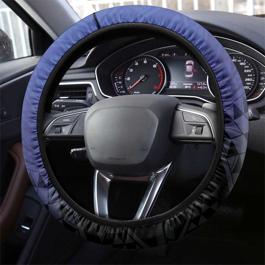 Fiji Drua Steering Wheel Cover Fijian Tapa Pattern
