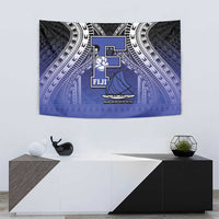 Fiji Drua Tapestry Fijian Tapa Pattern