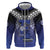Custom Fiji Drua Zip Hoodie Fijian Tapa Pattern