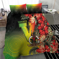 Aboriginal Dot Art Vanuatu Bedding Set Tropical Flowers