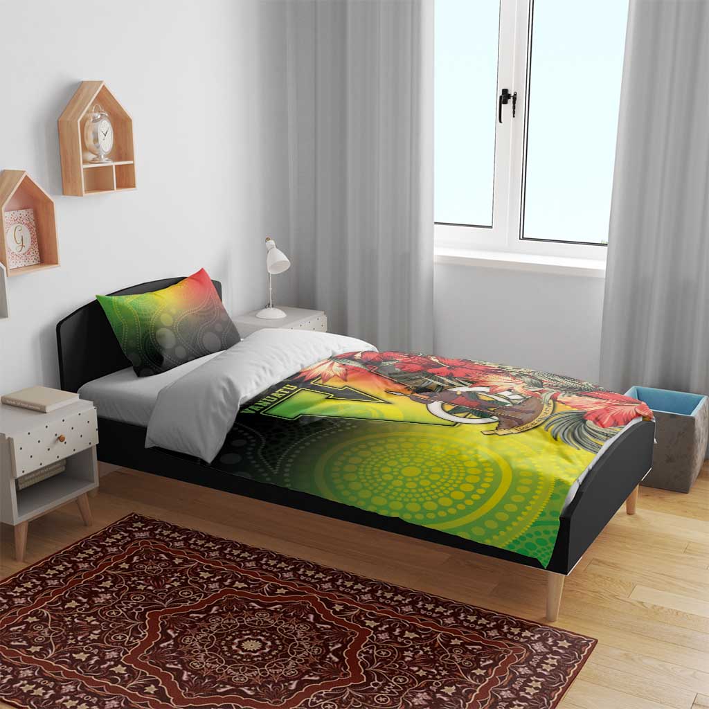 Aboriginal Dot Art Vanuatu Bedding Set Tropical Flowers