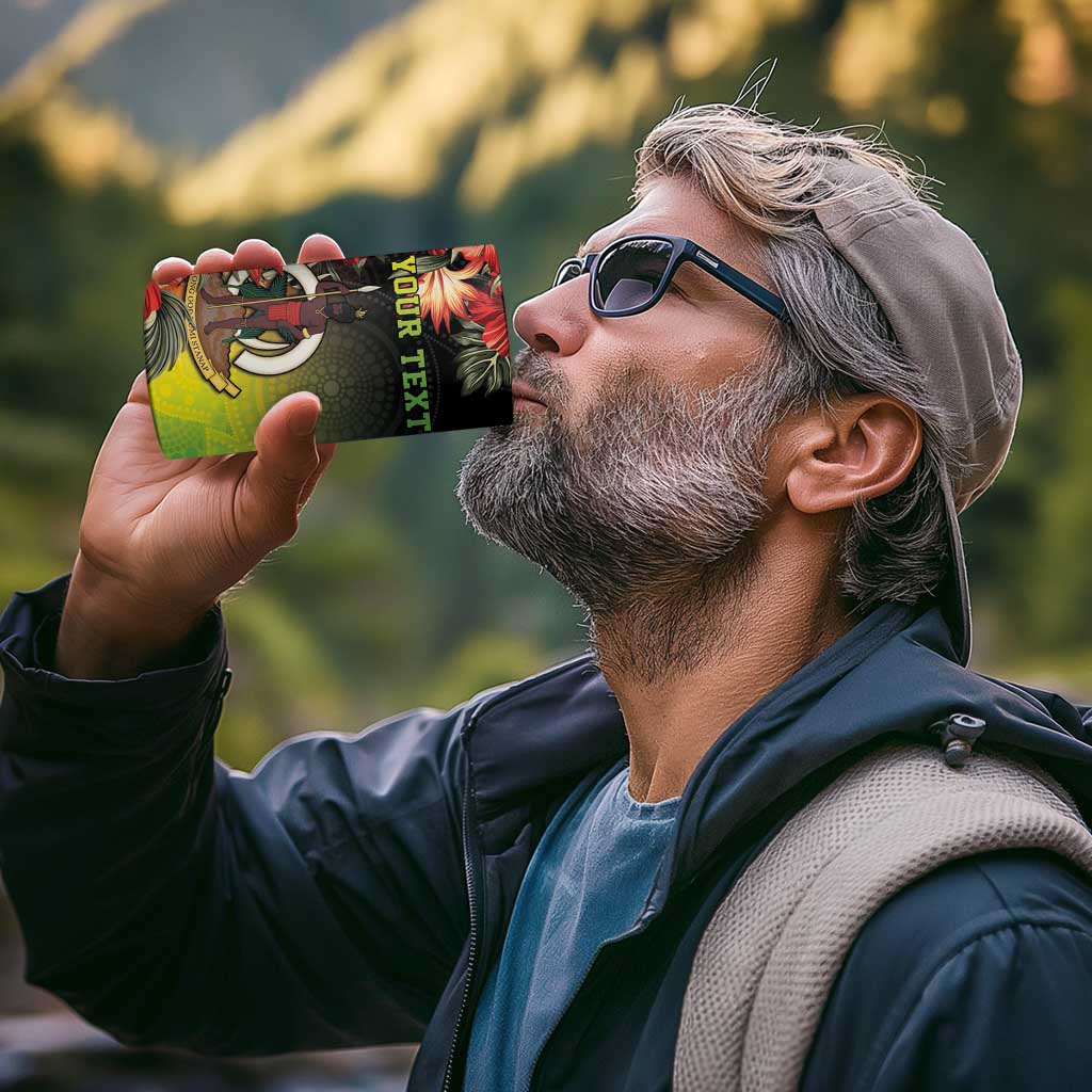 Aboriginal Dot Art Vanuatu Personalised 4 in 1 Can Cooler Tumbler Tropical Flowers