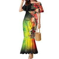 Aboriginal Dot Art Vanuatu Personalised Family Matching Mermaid Dress and Hawaiian Shirt Tropical Flowers