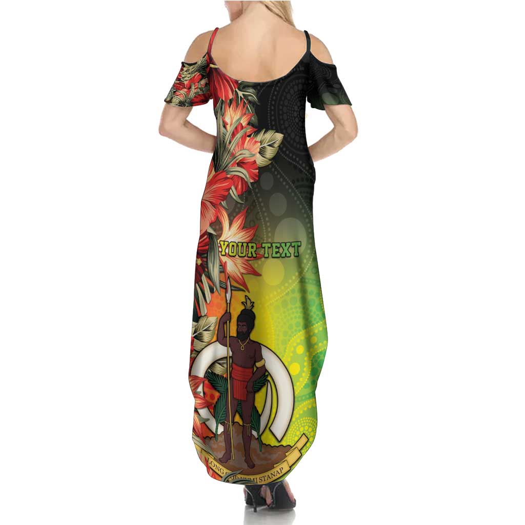 Aboriginal Dot Art Vanuatu Personalised Family Matching Summer Maxi Dress and Hawaiian Shirt Tropical Flowers
