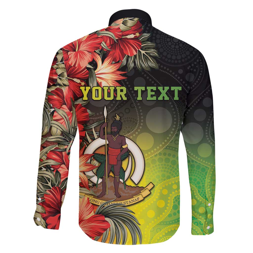 Aboriginal Dot Art Vanuatu Personalised Family Matching Tank Maxi Dress and Hawaiian Shirt Tropical Flowers