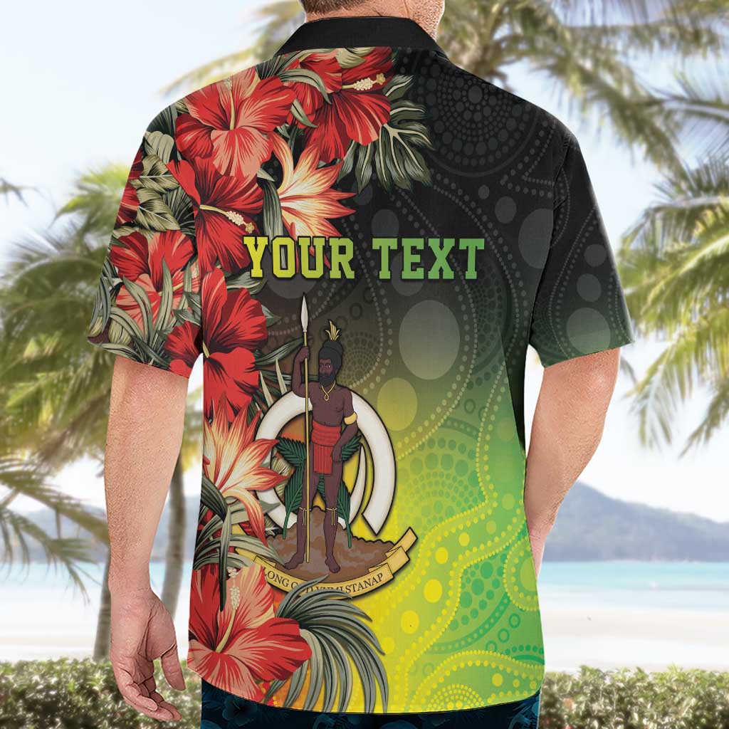 Aboriginal Dot Art Vanuatu Personalised Hawaiian Shirt Tropical Flowers