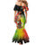 Aboriginal Dot Art Vanuatu Personalised Mermaid Dress Tropical Flowers