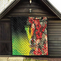 Aboriginal Dot Art Vanuatu Quilt Tropical Flowers