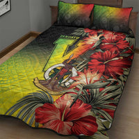 Aboriginal Dot Art Vanuatu Quilt Bed Set Tropical Flowers