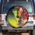 Aboriginal Dot Art Vanuatu Spare Tire Cover Tropical Flowers