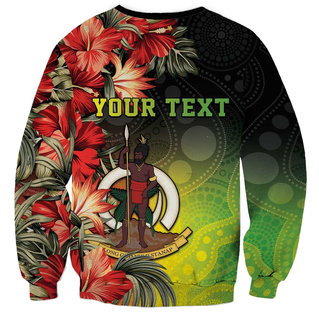 Aboriginal Dot Art Vanuatu Personalised Sweatshirt Tropical Flowers