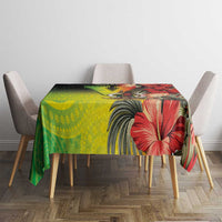 Aboriginal Dot Art Vanuatu Tablecloth Tropical Flowers