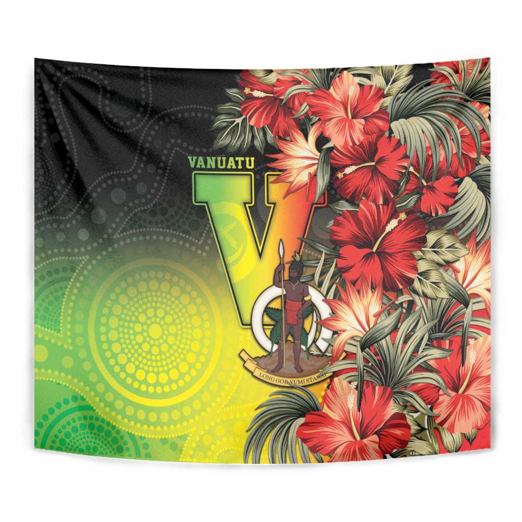 Aboriginal Dot Art Vanuatu Tapestry Tropical Flowers