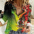 Aboriginal Dot Art Vanuatu Personalised Women Casual Shirt Tropical Flowers