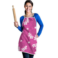 Hawaii Monstera Deliciosa Apron Pink Plumeria Polynesian Pattern - Polynesian Pride