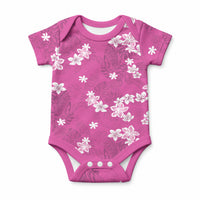 Hawaii Monstera Deliciosa Baby Onesie Pink Plumeria Polynesian Pattern LT05 Pink - Polynesian Pride