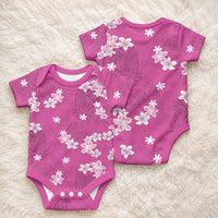 Hawaii Monstera Deliciosa Baby Onesie Pink Plumeria Polynesian Pattern LT05 - Polynesian Pride